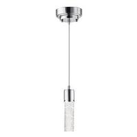View 1 Light Chrome Finish Bubble Glass Dimmable LED Mini Pendant Light Fixture