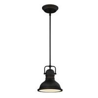 Westinghouse 1 Light Oil Rubbed Bronze with Highlights and Frosted Prismatic Lens Mini Pendant LED