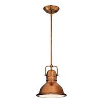Westinghouse 1 Light Washed Copper Finish with Frosted Prismatic Lens Mini Pendant LED