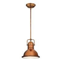 View 1 Light Washed Copper Finish with Frosted Prismatic Lens Mini Pendant LED