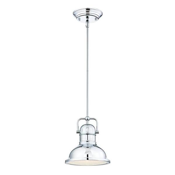1 Light 9 watt Chrome Finish with Frosted Prismatic Lens Pendant LED