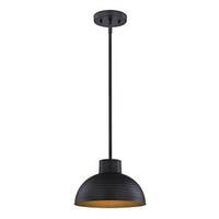 Westinghouse 1 Light Hammered Oil Rubbed Bronze Gold Interior Pendant