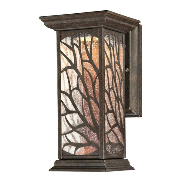 1 Light Victorian Bronze Clear Seeded Glass LED Outdoor Wall Lantern