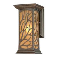View 1 Light Victorian Bronze Finish Amber Frosted Glass 