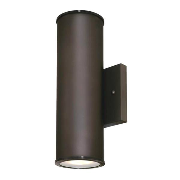 2 Light Up and Down Oil Rubbed Bronze Frosted Glass Lens LED