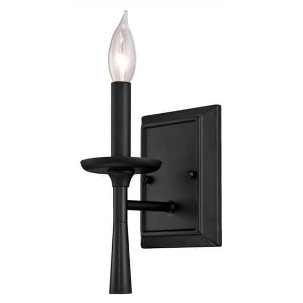 1 Light Matte Black Wall Light Fixture