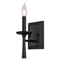 View 1 Light Matte Black Wall Light Fixture