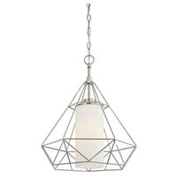 Westinghouse 1 Light Brushed Nickel Frosted Opal Glass Shade Pendant Light Fixture