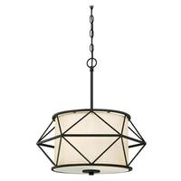 Westinghouse 2 Light Matte Black Sand Fabric Shade Adjustable Pendant Light Fixture