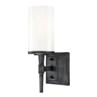Westinghouse 1 Light Distressed Aluminum White Opal Glass Shade Wall Light Fixture