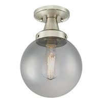 Westinghouse 1 Light 7.75" Round Brushed Nickel Smoke Grey Glass Globe Ceiling Light Fixture