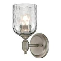 View 1 Light Dark Pewter Grey Hammered Glass Shade Wall Light Fixture