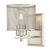 View 1 Light Brushed Nickel Mesh Shade Wall Light Fixture