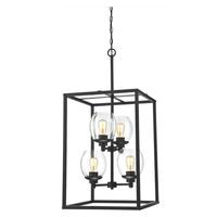 Westinghouse 4 Light Matte Black Clear Glass Shades Chandelier Light Fixture