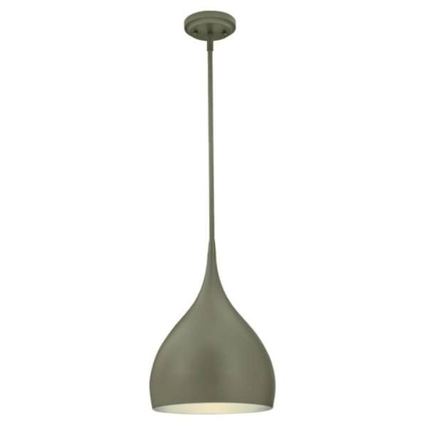 1 Light Matte Grey with Silver Interior Adjustable Pendant Light Fixture