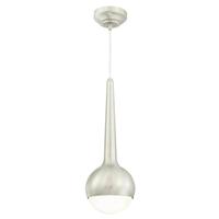 Westinghouse 1 Light Brushed Nickel Frosted Opal Glass Shade Dimmable Adjustable LED Mini Pendant Light Fixture
