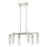 View 6 Light 38 watt 3000K Natural White Brushed Nickel Dimmable LED Chandelier