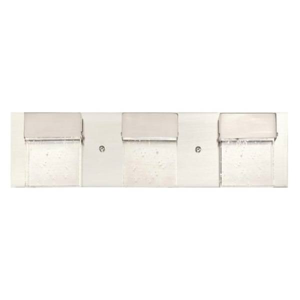 3 Light 21 watt Brushed Nickel Bubble Glass Shades Dimmable LED Indoor Wall Fixture