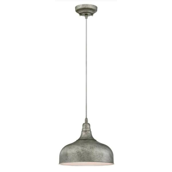 1 Light Antique Steel with Metal Shade Adjustable Pendant Light Fixture
