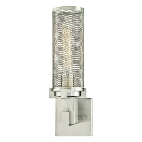 1 Light Brushed Nickel Mesh Shade Wall Light Fixture