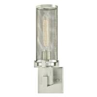 View 1 Light Brushed Nickel Mesh Shade Wall Light Fixture