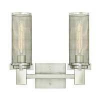 View 2 Light Brushed Nickel Mesh Shades Wall Light Fixture