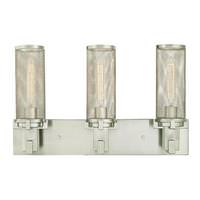 View 3 Light Brushed Nickel Mesh Shades Wall Light Fixture