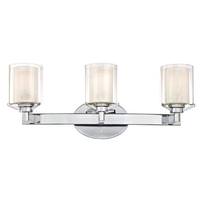 View 3 Light Chrome Glass Shades Wall Light Fixture