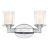 View 2 Light Chrome Glass Shades Wall Light Fixture