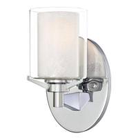 View 1 Light Chrome Glass Shade Wall Light Fixture