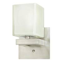 Westinghouse 1 Light Brushed Nickel Glazed Ice Block Glass Shade Wall Light Fixture