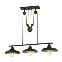 View 3 Light Oil Rubbed Bronze Island Pulley Pendant Light Fixture
