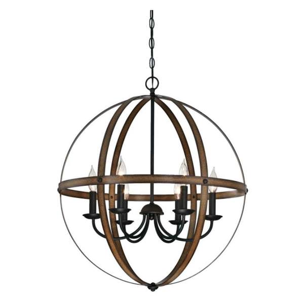 6 Light Oil Rubbed Bronze Chandelier Light Fixture