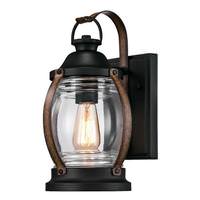 View 1 Light Textured Black / Barnwood Finish Wall Lantern Fixture