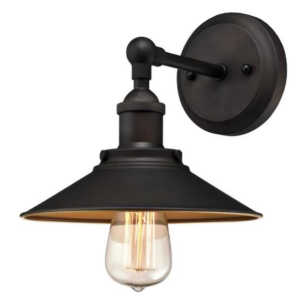 1 Light (Medium Screw Base) Oil Rubbed Bronze Wall Sconce Light Fixture