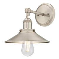 View 1 Light (Medium Screw Base) Brushed Nickel Wall Sconce Light Fixture