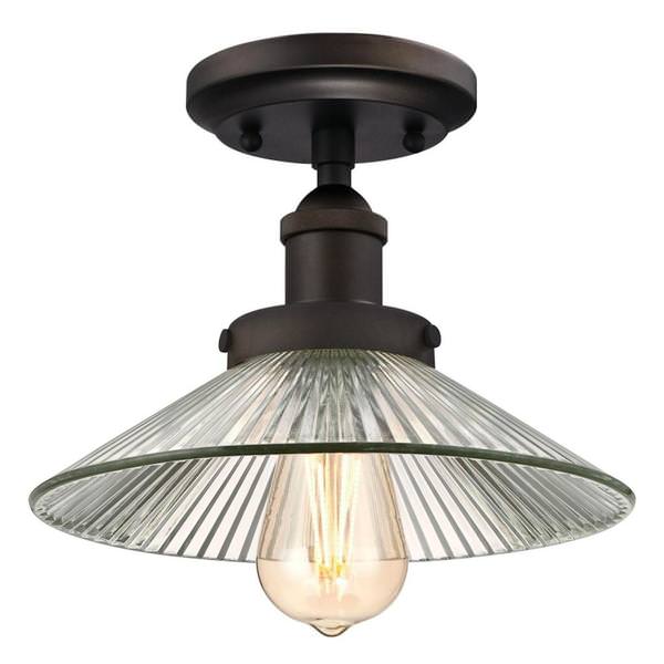1 Light (Medium Screw Base) Oil Rubbed Bronze Semi-Flush Ceiling Fixture