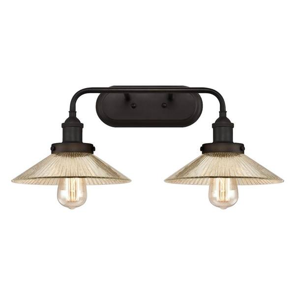 2 Light (Medium Screw Base) Oil Rubbed Bronze Wall Sconce Light Fixture