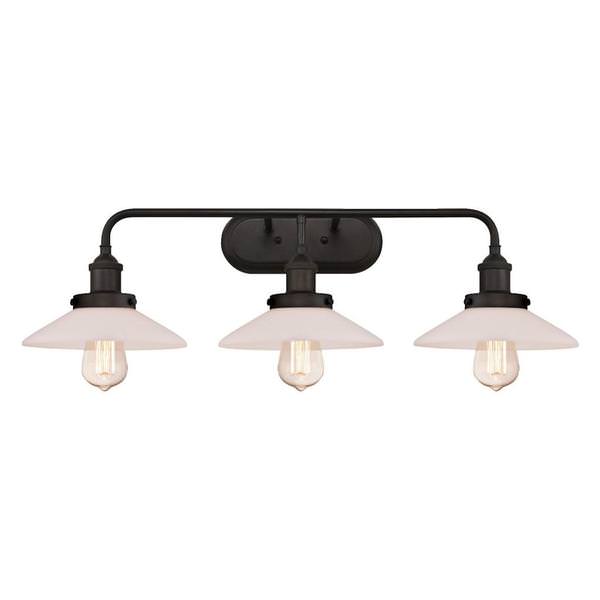 3 Light (Medium Screw Base) Oil Rubbed Bronze Finish Wall Light Fixture