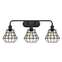 View 3 Light (Medium Screw Base) Oil Rubbed Bronze Finish Wall Light Fixture