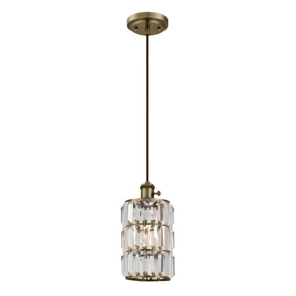1 Light (Medium Screw Base) Antique Brass Semi-Flush Indoor Mini Pendant