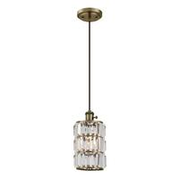 View 1 Light (Medium Screw Base) Antique Brass Semi-Flush Indoor Mini Pendant