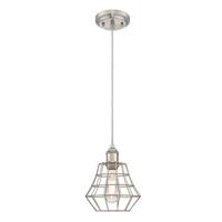 View 1 Light (Medium Screw Base) Brushed Nickel Semi-Flush Indoor Mini Pendant