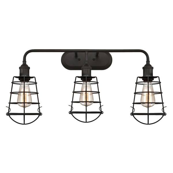3 Light (Medium Screw Base) Oil Rubbed Bronze Wall Sconce Light Fixture