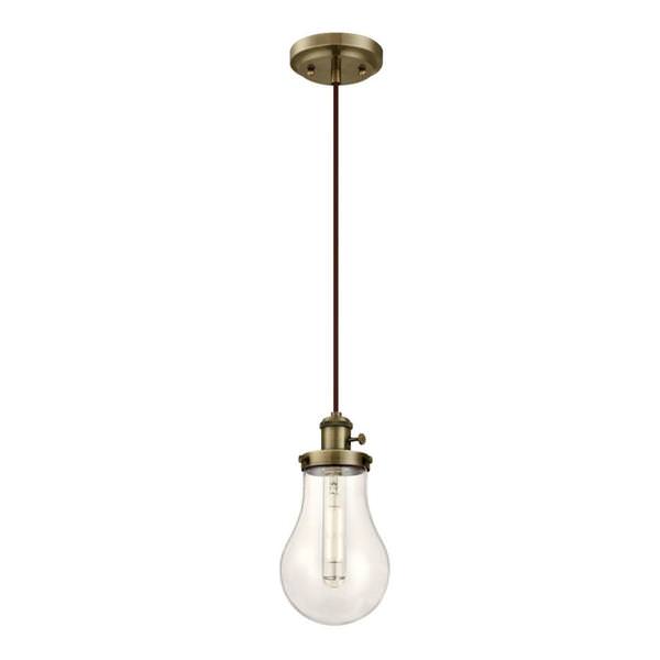 1 Light (Medium Screw Base) Antique Brass Mini Pendant Light Fixture