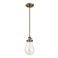 Westinghouse 1 Light (Medium Screw Base) Antique Brass Mini Pendant Light Fixture
