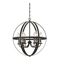 View 6 Light Oil Rubbed Bronze with Highlights Chandelier Light Fixture