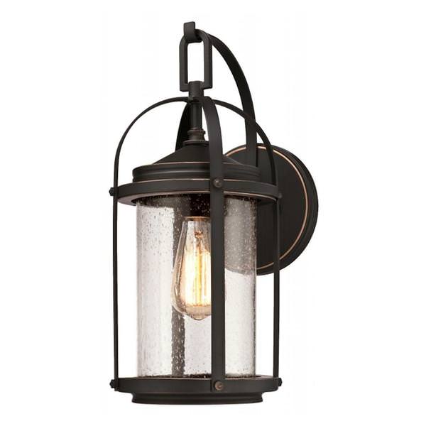 1 Light Oil Rubbed Bronze with Highlights Wall Light Fixture
