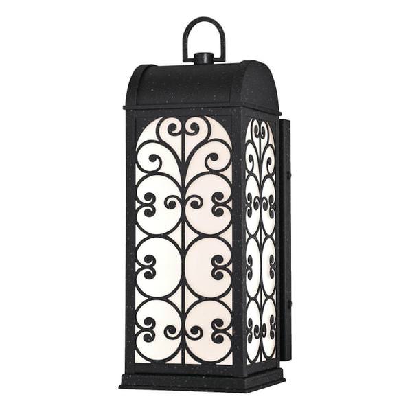 1 Light 16 watt Textured Iron Finish with Frosted Glass 2700K LED Outdoor