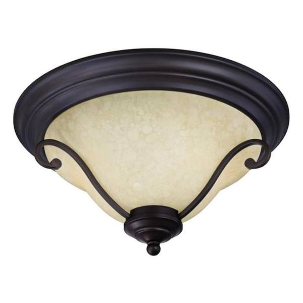 2 Light Oil Rubbed Bronze Indoor Flush Ceiling Fixture